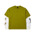 Leon Long Sleeve Double Layer Top | Acid Green front view
