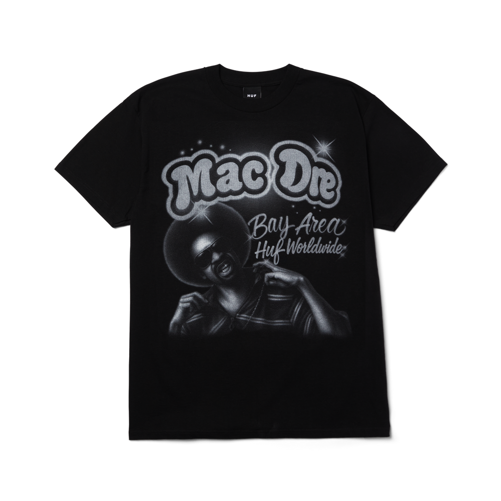 huf x Mac Dre Airbrush T-Shirt | Black front view