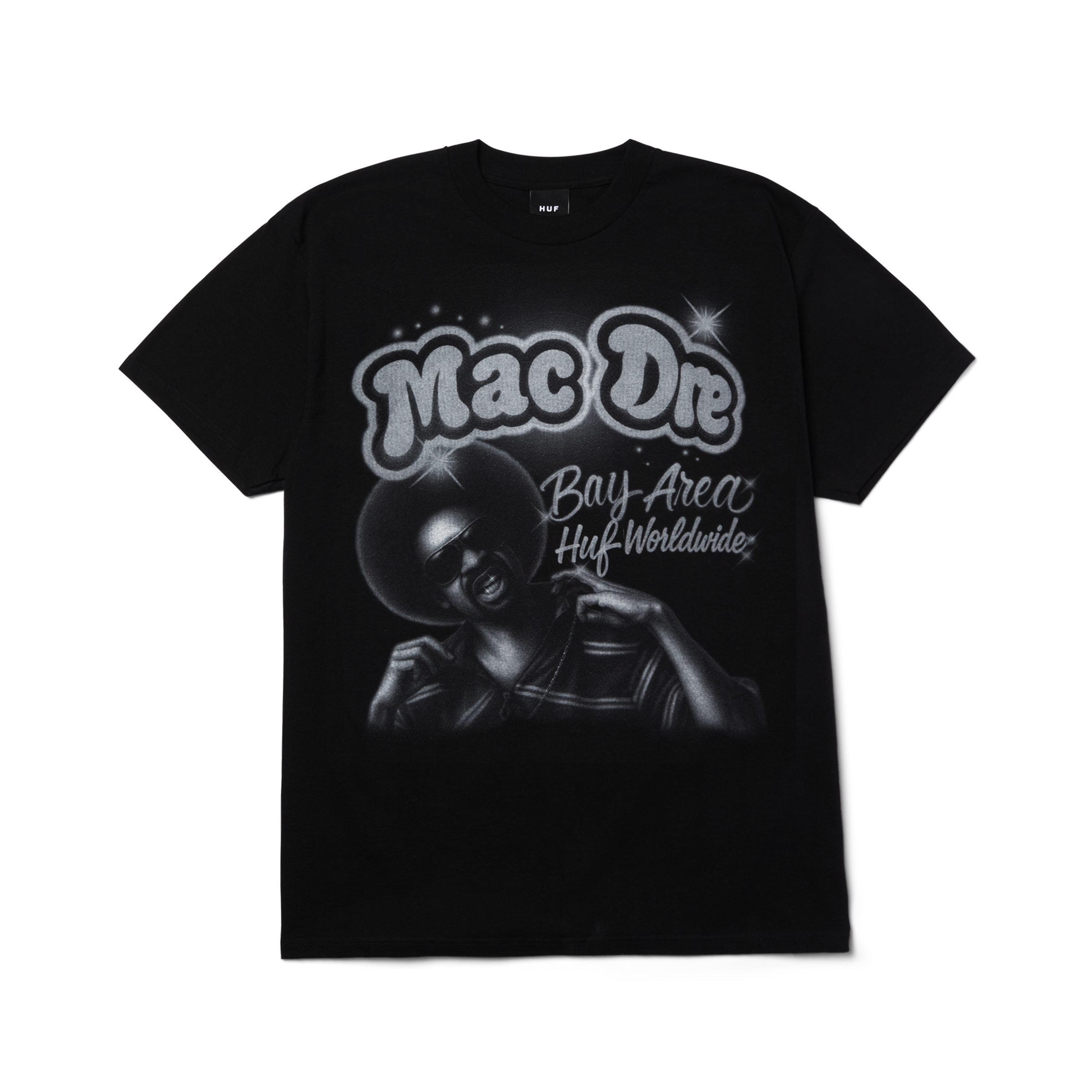huf x Mac Dre Airbrush T-Shirt | Black front view