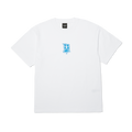 Megablast Core T-Shirt | White Blue front view