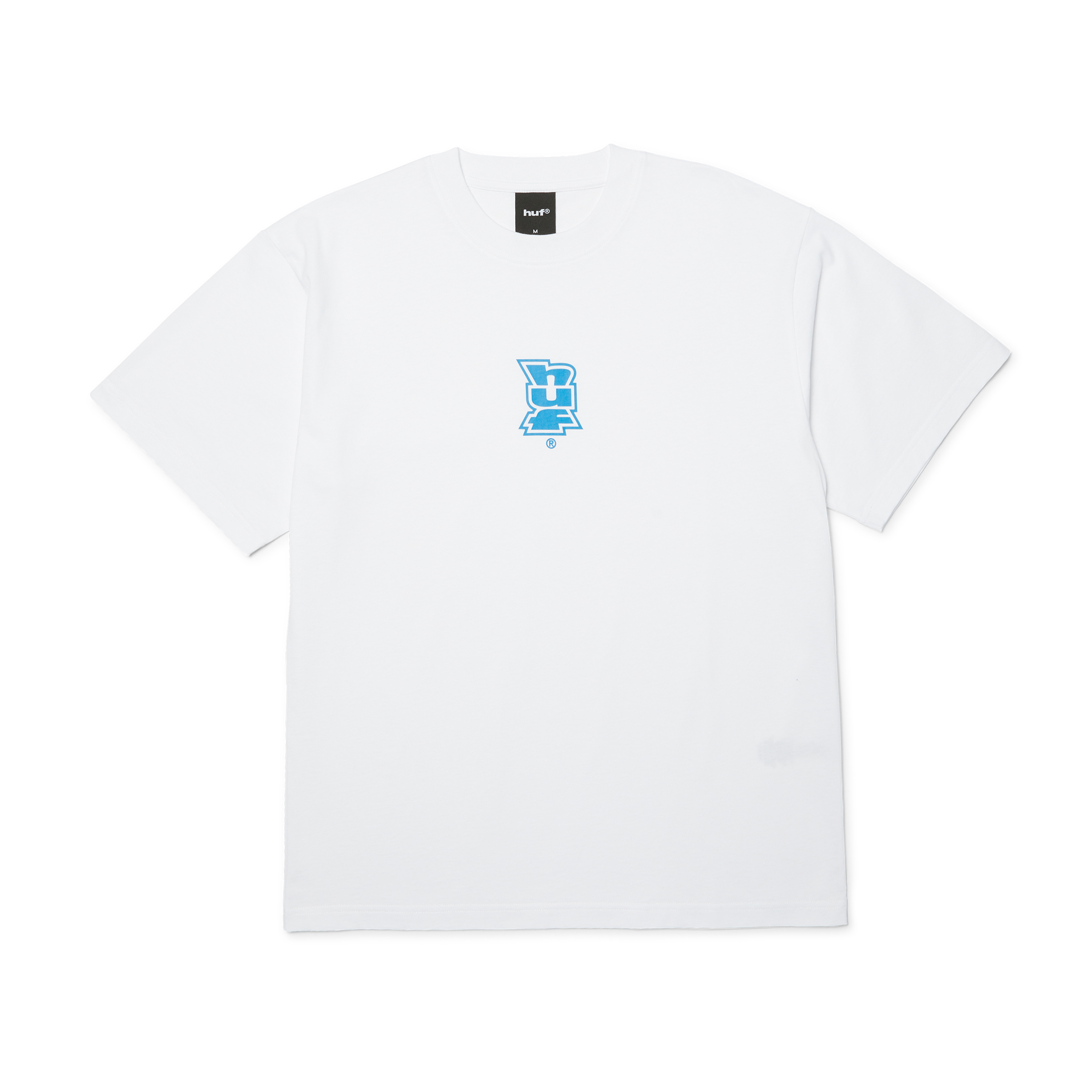 Megablast Core T-Shirt | White Blue front view