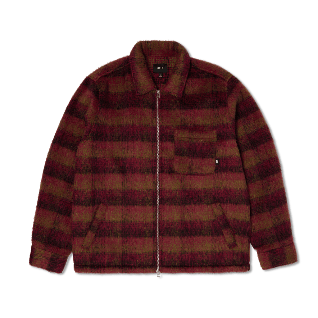 Megablast Plaid Jacket | Berry front view