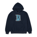 Megablast Reverse Hoodie | Navy front view