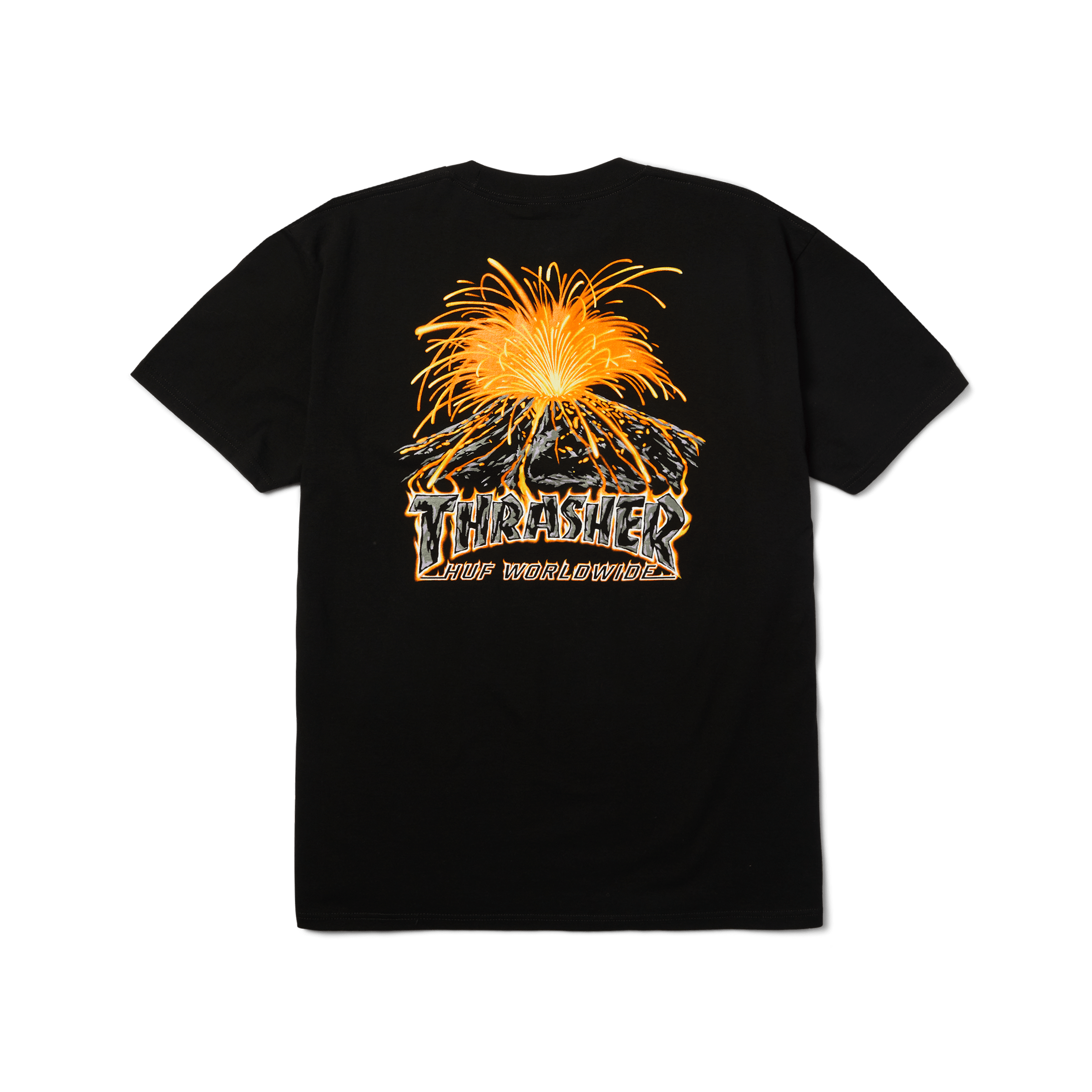 HUF x Thrasher Meltdown T-Shirt | Black front view