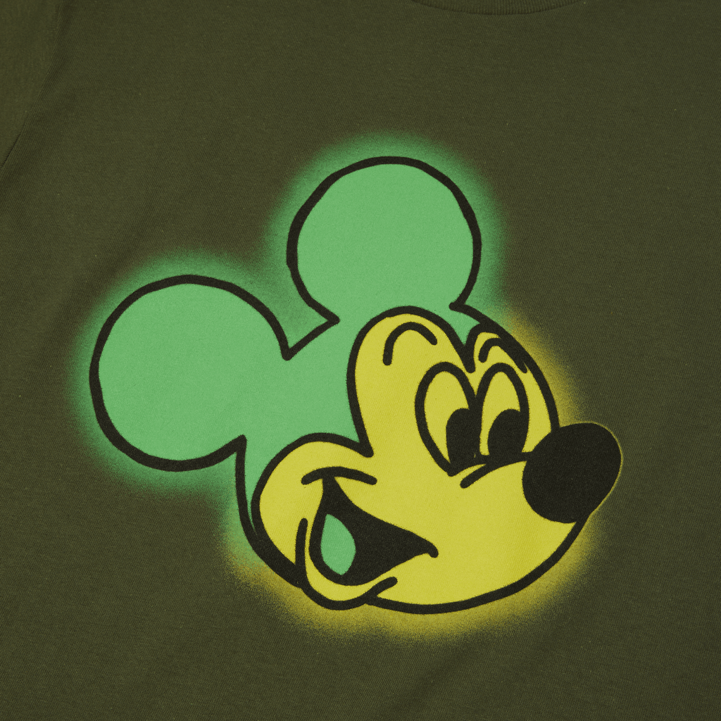 Disney | HUF Mickey Airbrush T-Shirt | Forest Green view 2