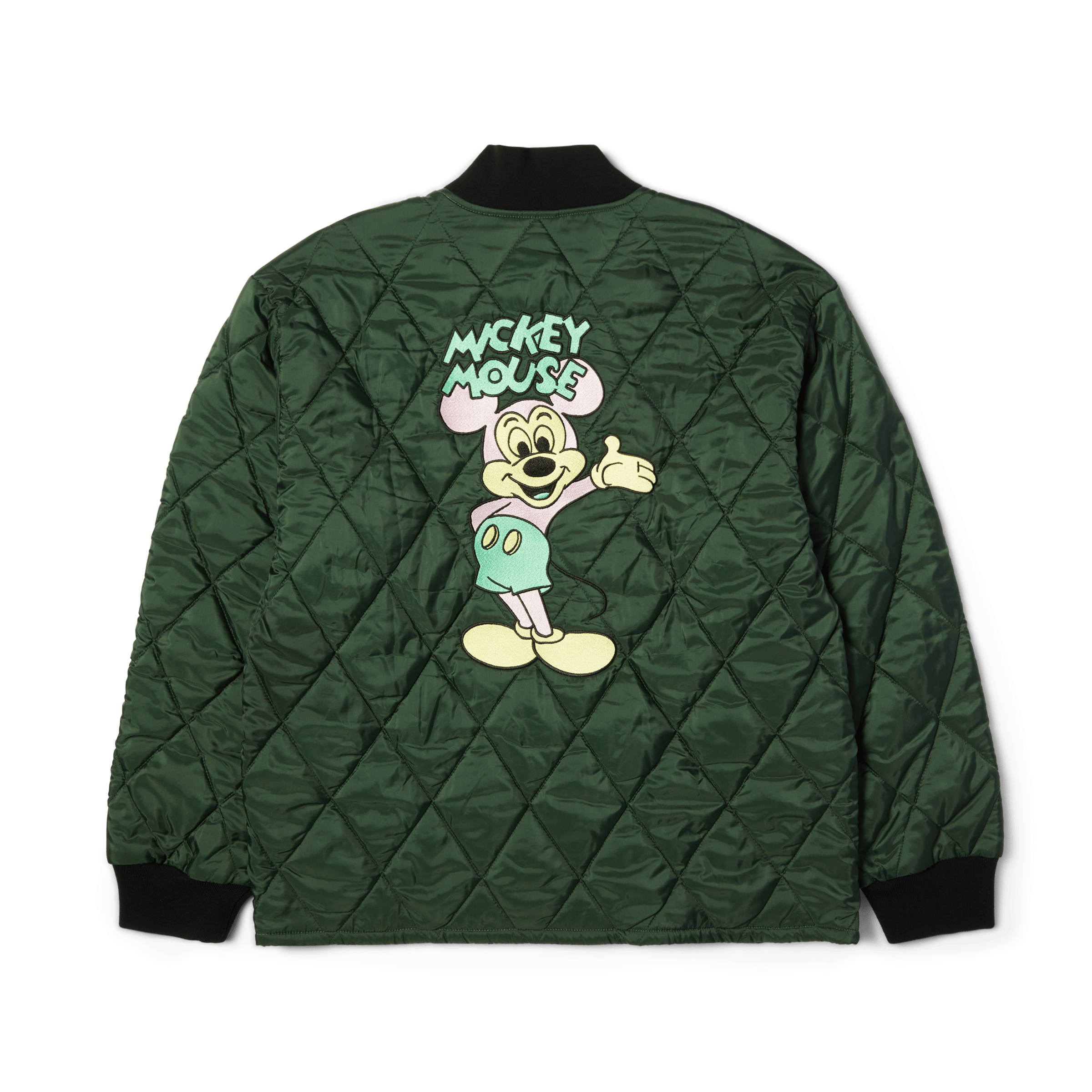 Disney | HUF Mickey Quilted Work Jacket | Forest Green front view