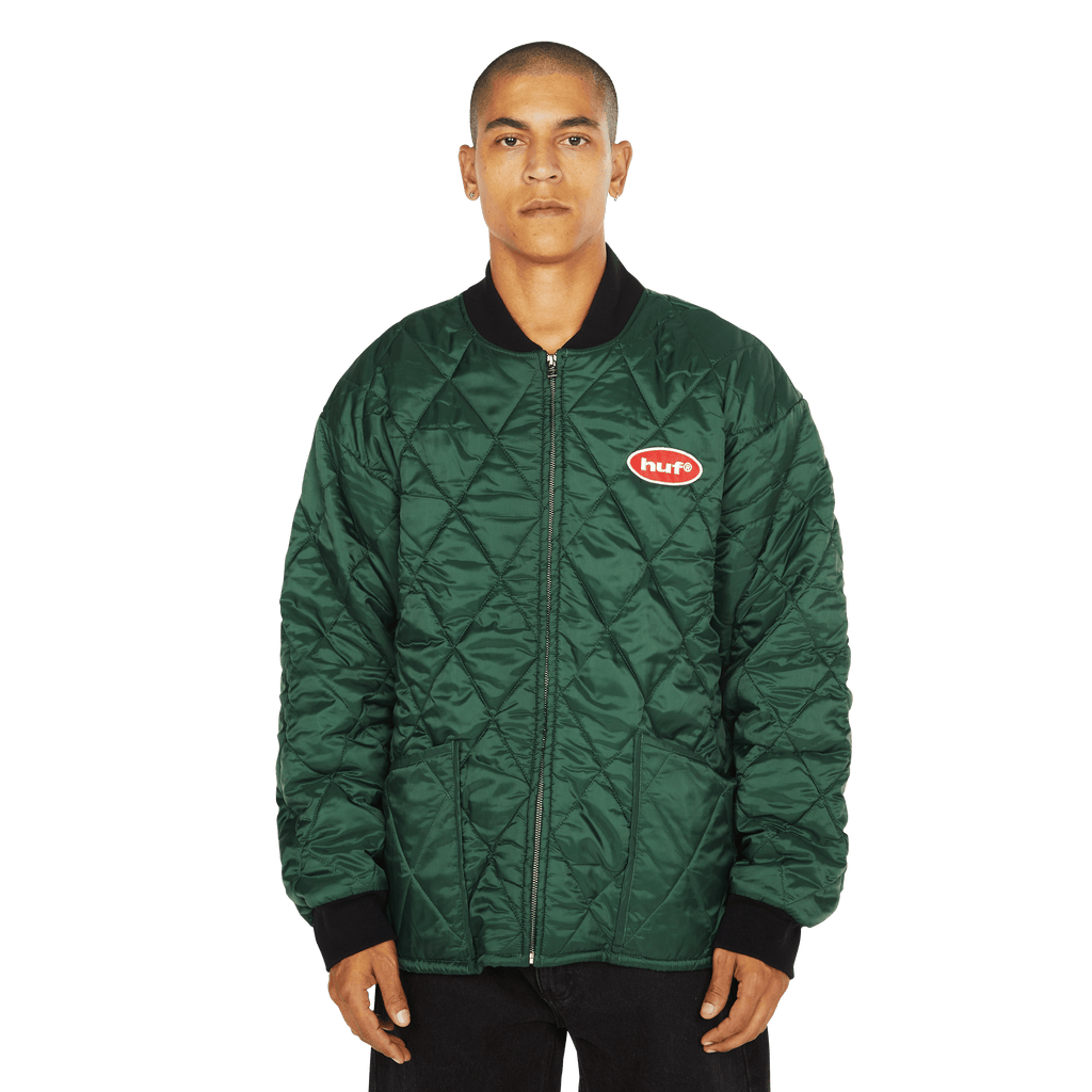 Disney | HUF Mickey Quilted Work Jacket | Forest Green view 2