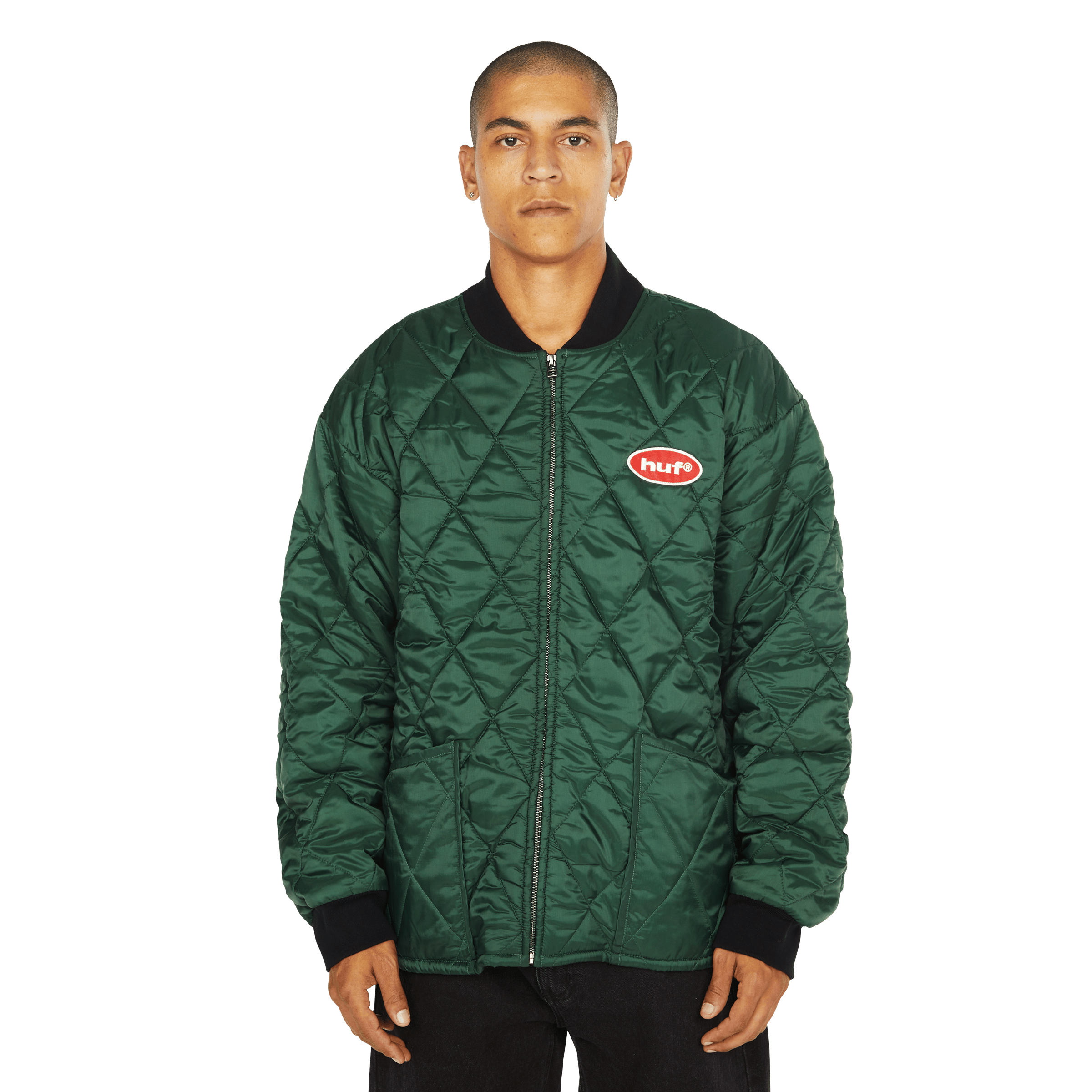 Disney | HUF Mickey Quilted Work Jacket | Forest Green view 2