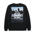 Midnight Radio Crewneck Sweatshirt | Black front view