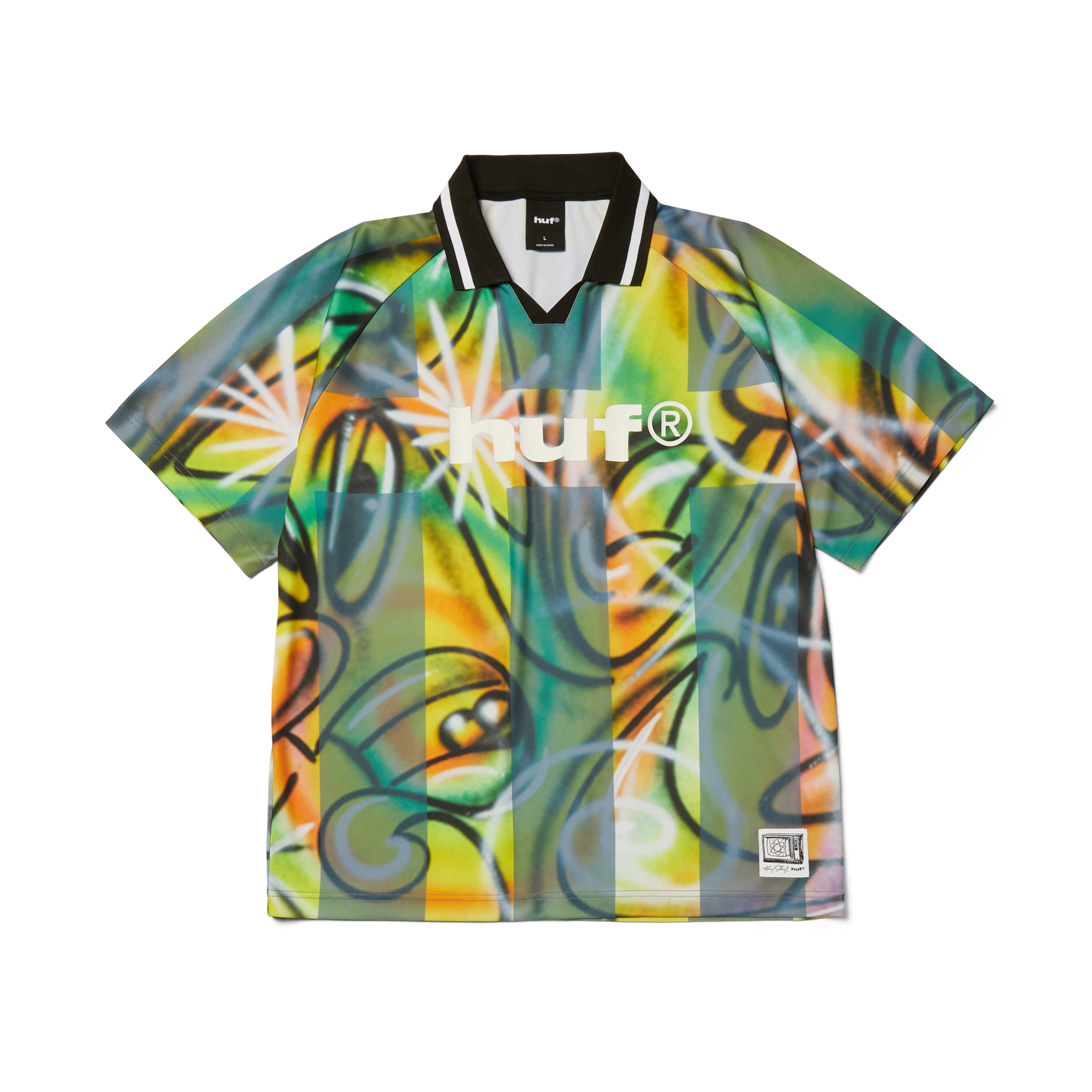 Kenny Scharf Multitud Soccer Jersey | Multi front view