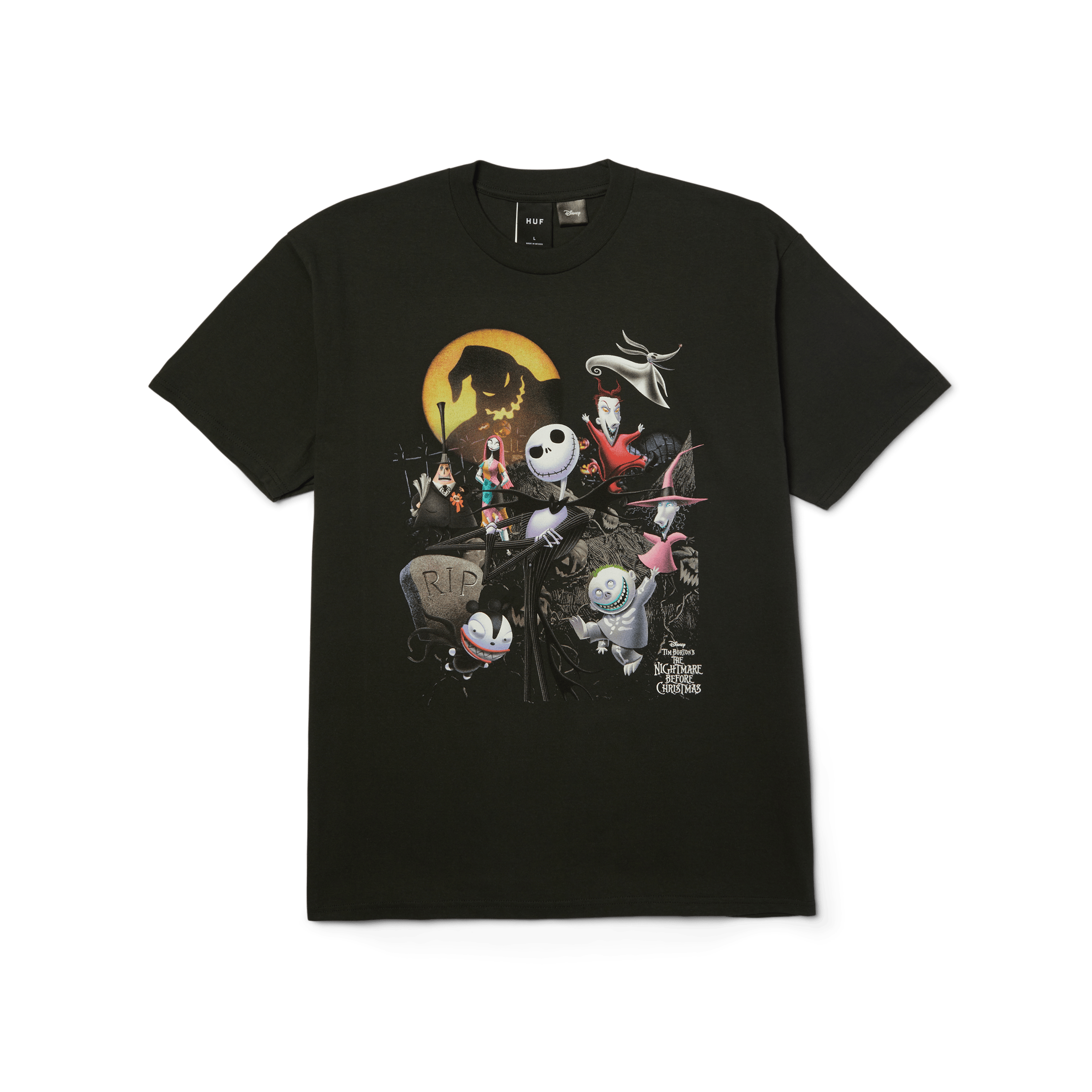 HUF x Nightmare Before Christmas Vintage T-Shirt | Vintage Black front view