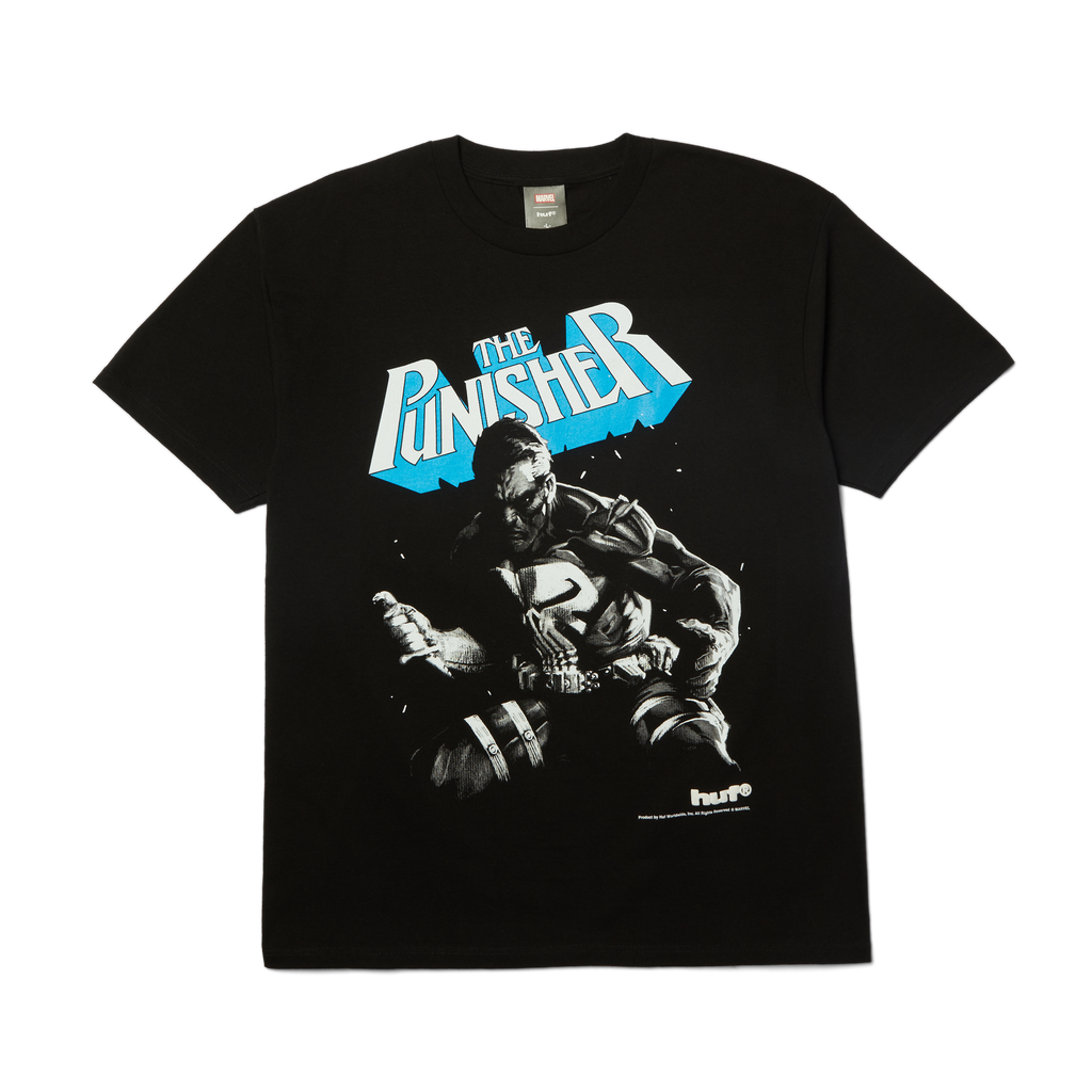 huf x Marvel Punisher T-Shirt | Black front view