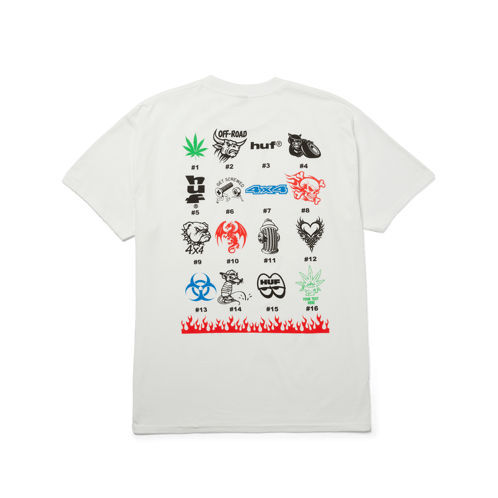 Sticker Printing T-Shirt | White front view