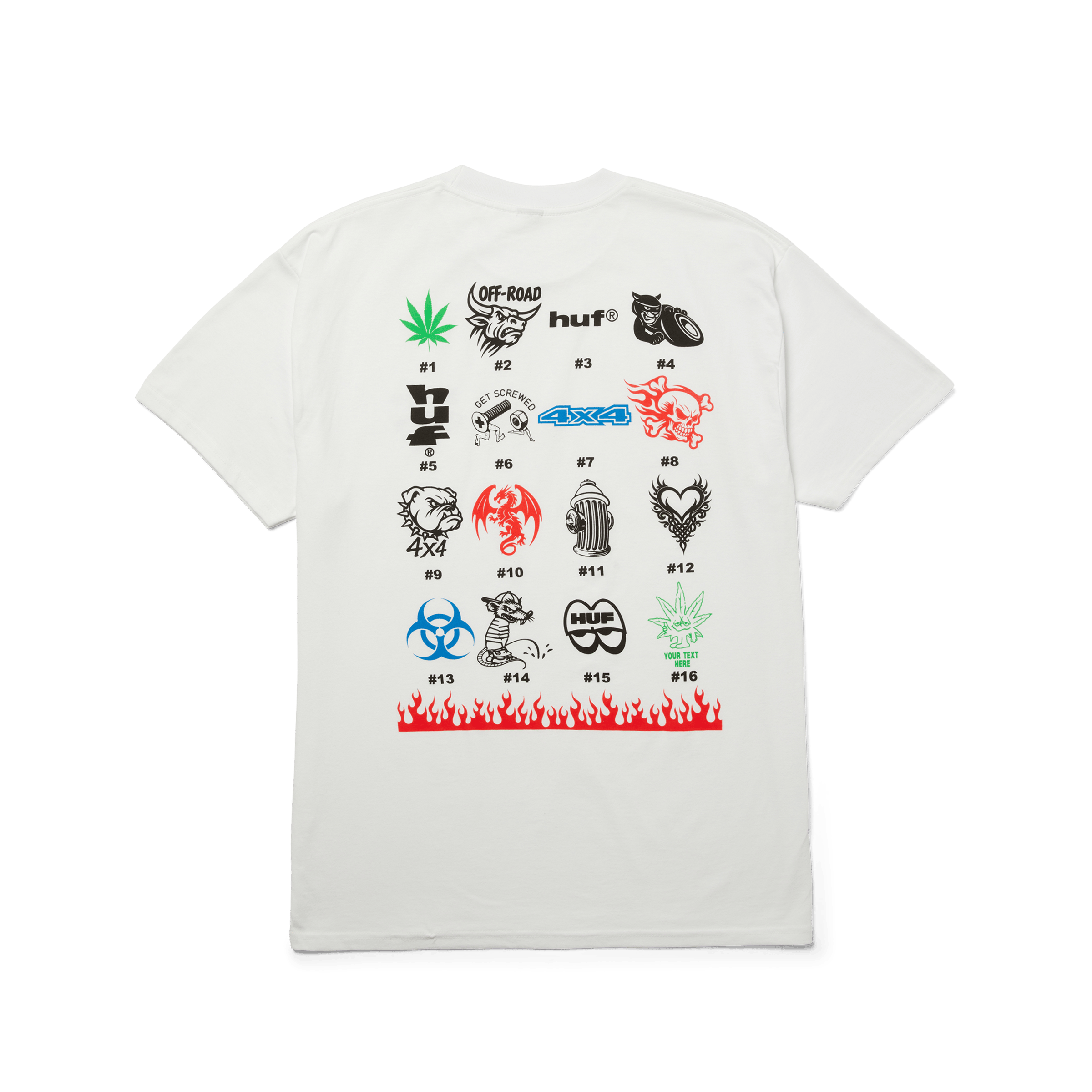 Sticker Printing T-Shirt | White front view