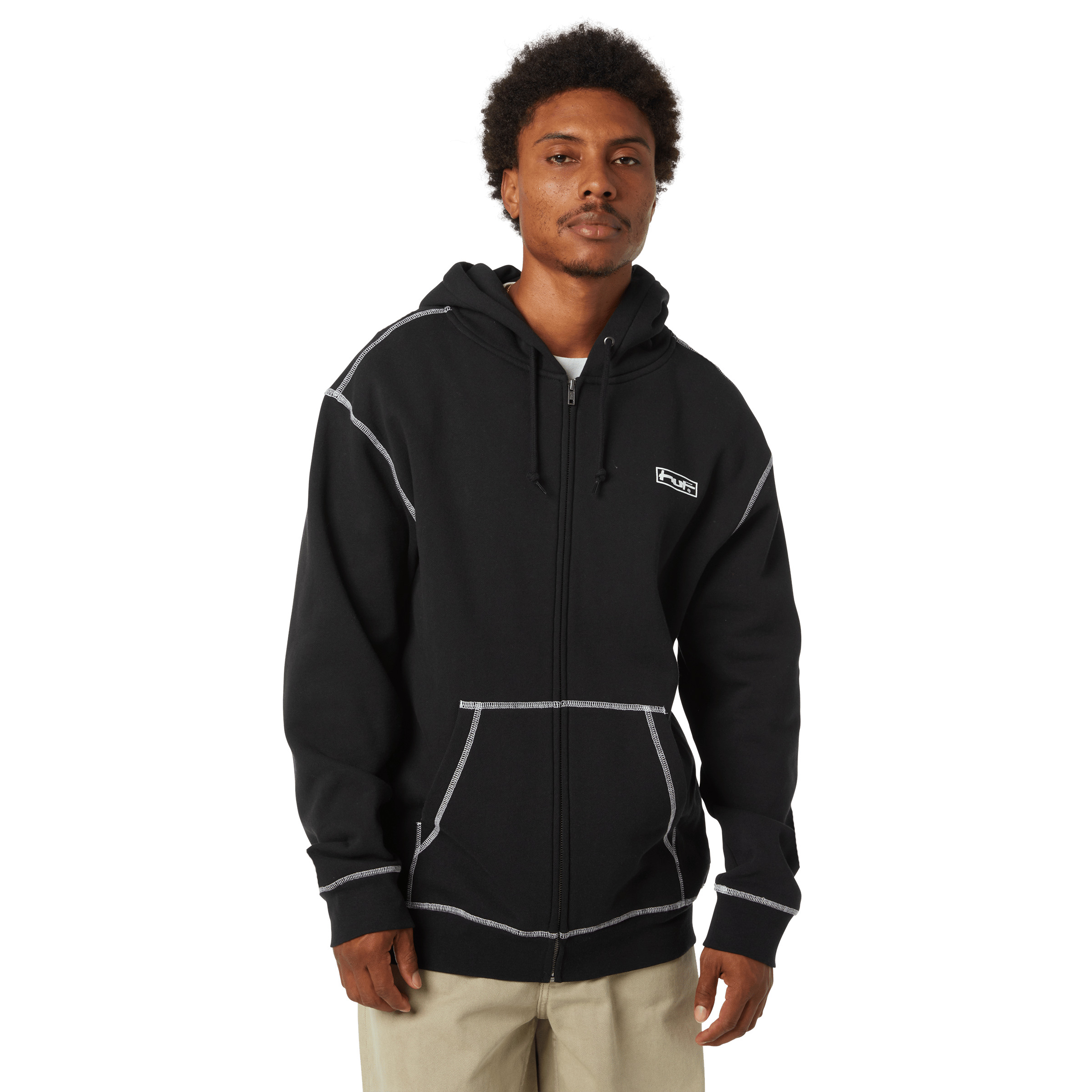 Stretch Full-Zip Hoodie | Black view 2