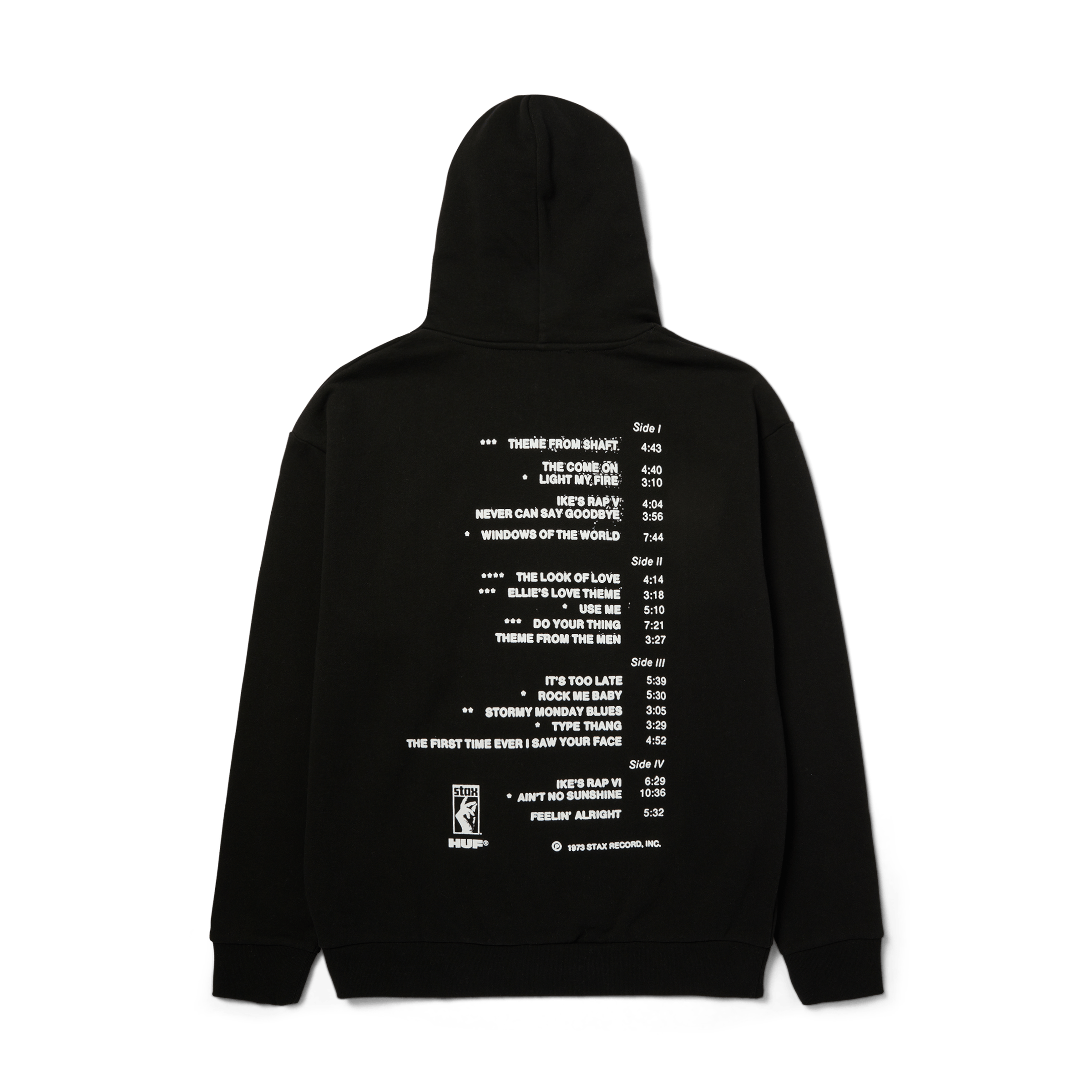 HUF x Isaac Hayes Tahoe Heavyweight Pullover Hoodie | Black view 2