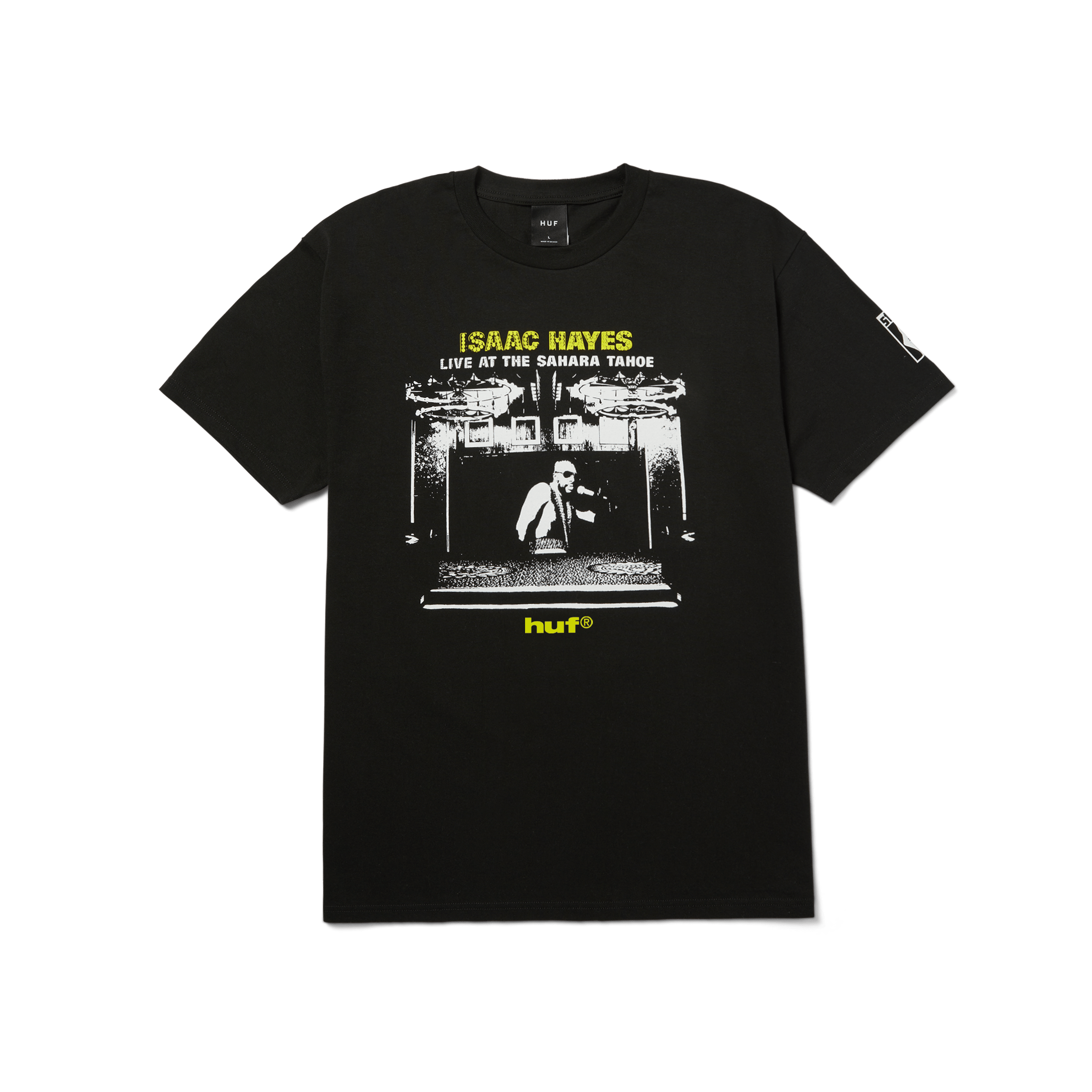 HUF x Isaac Hayes Tahoe Heavyweight T-Shirt | Black front view