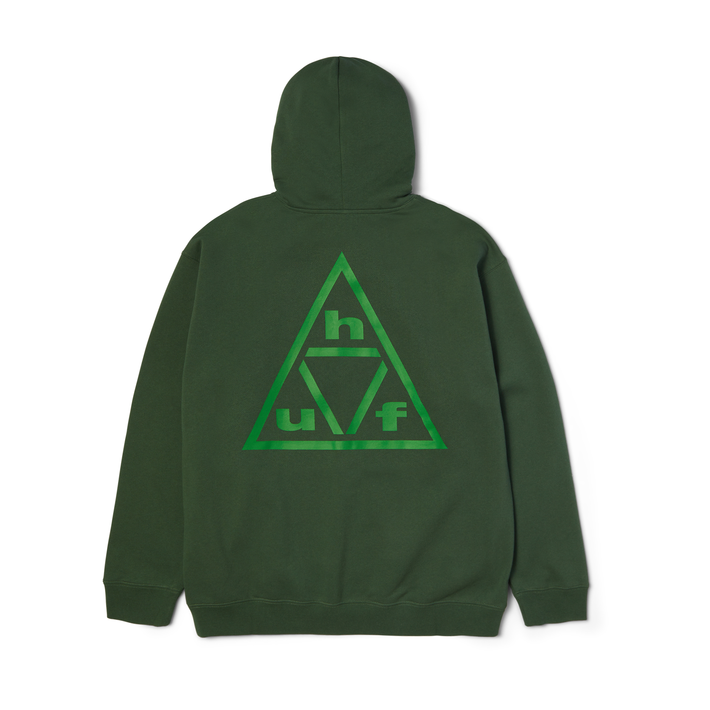 Triple Triangle Pullover Hoodie | Forest Green Green front view