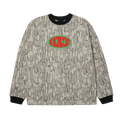 Warped Camo Long Sleeve T-Shirt Knit Top | Muted Camo front view