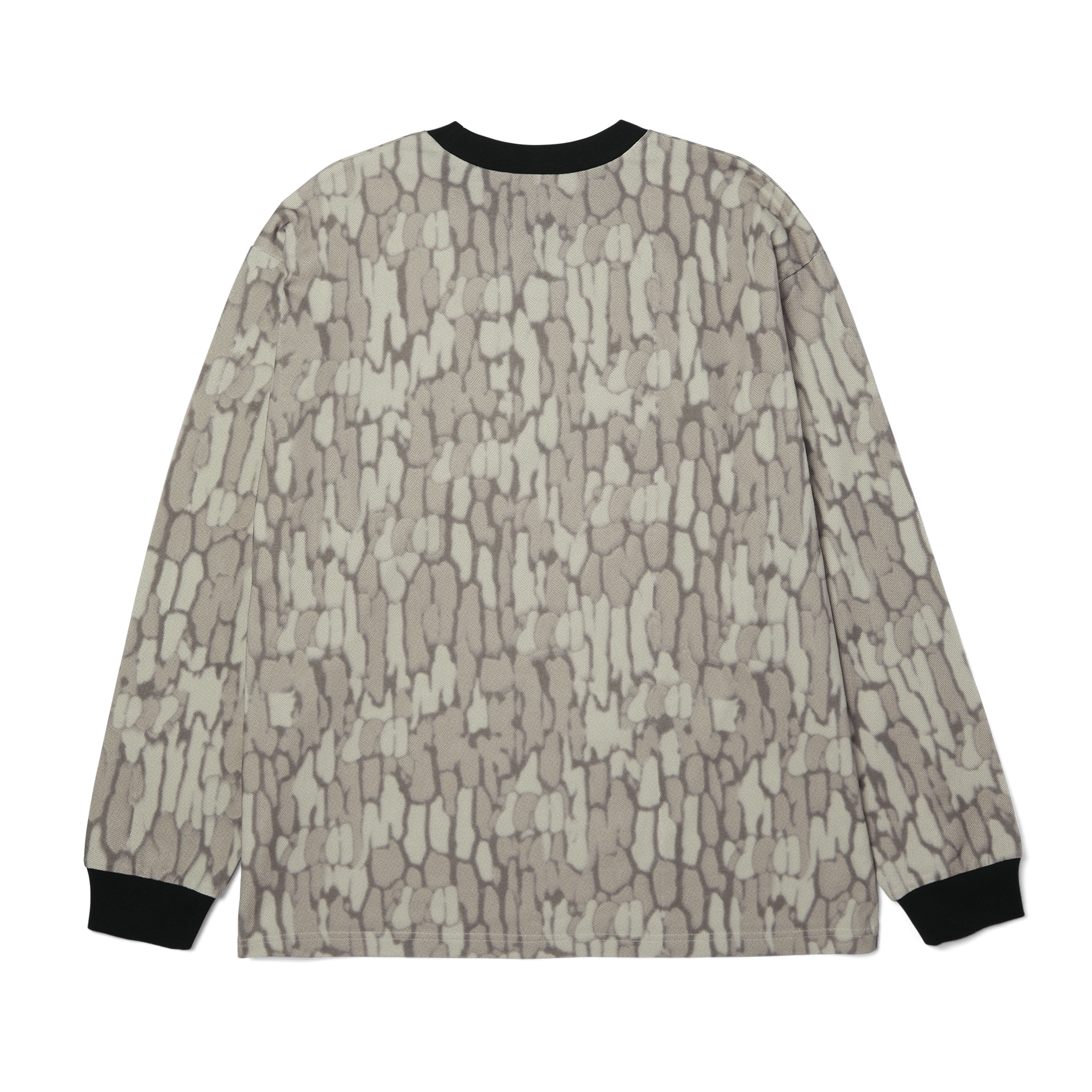 Warped Camo Long Sleeve T-Shirt Knit Top | Muted Camo view 2