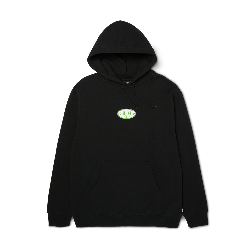 Warped Pullover Hoodie | Black front view
