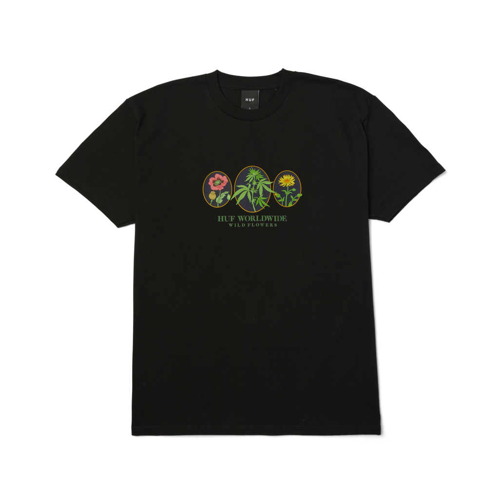 Wild Flowers T-Shirt | Black front view