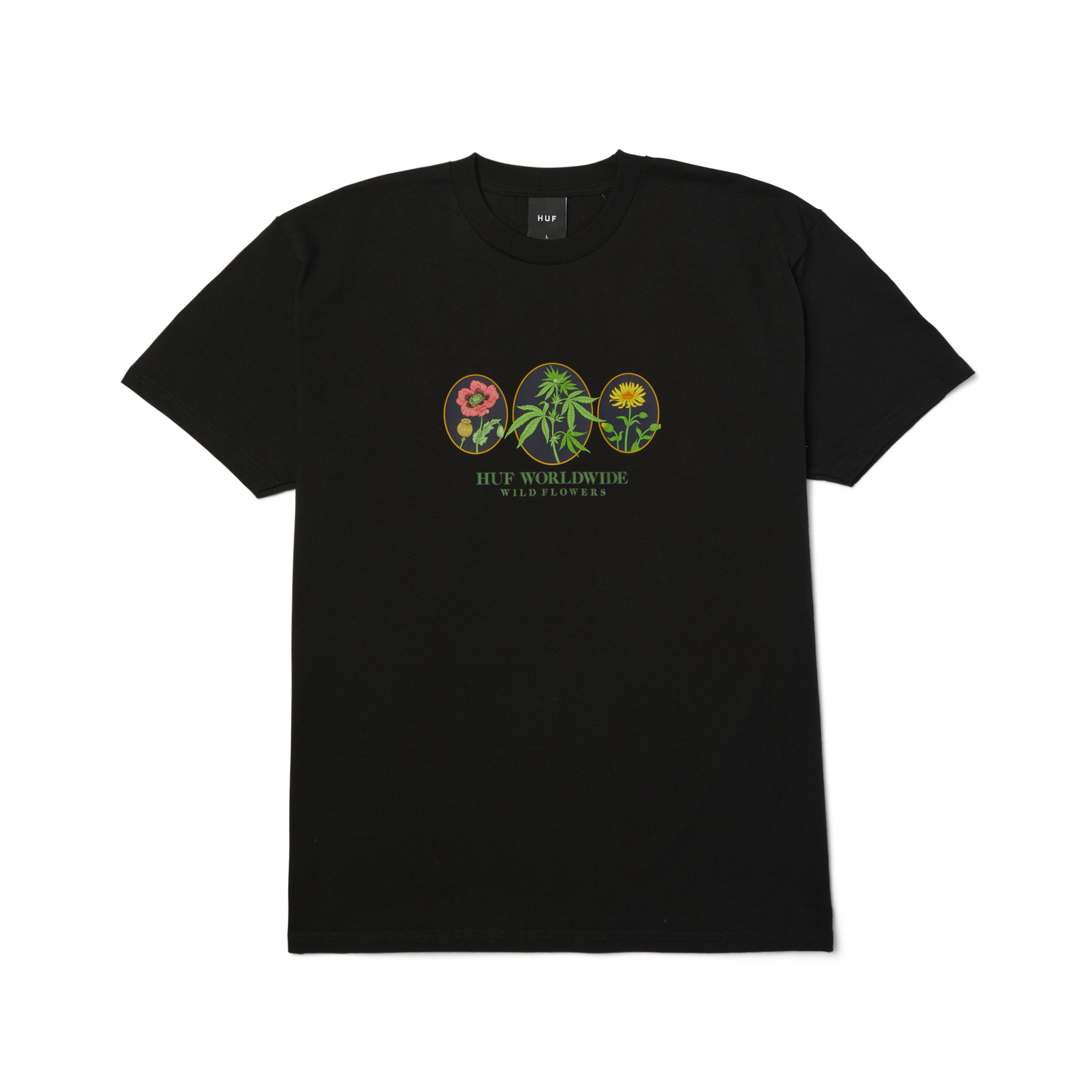 Wild Flowers T-Shirt | Black front view