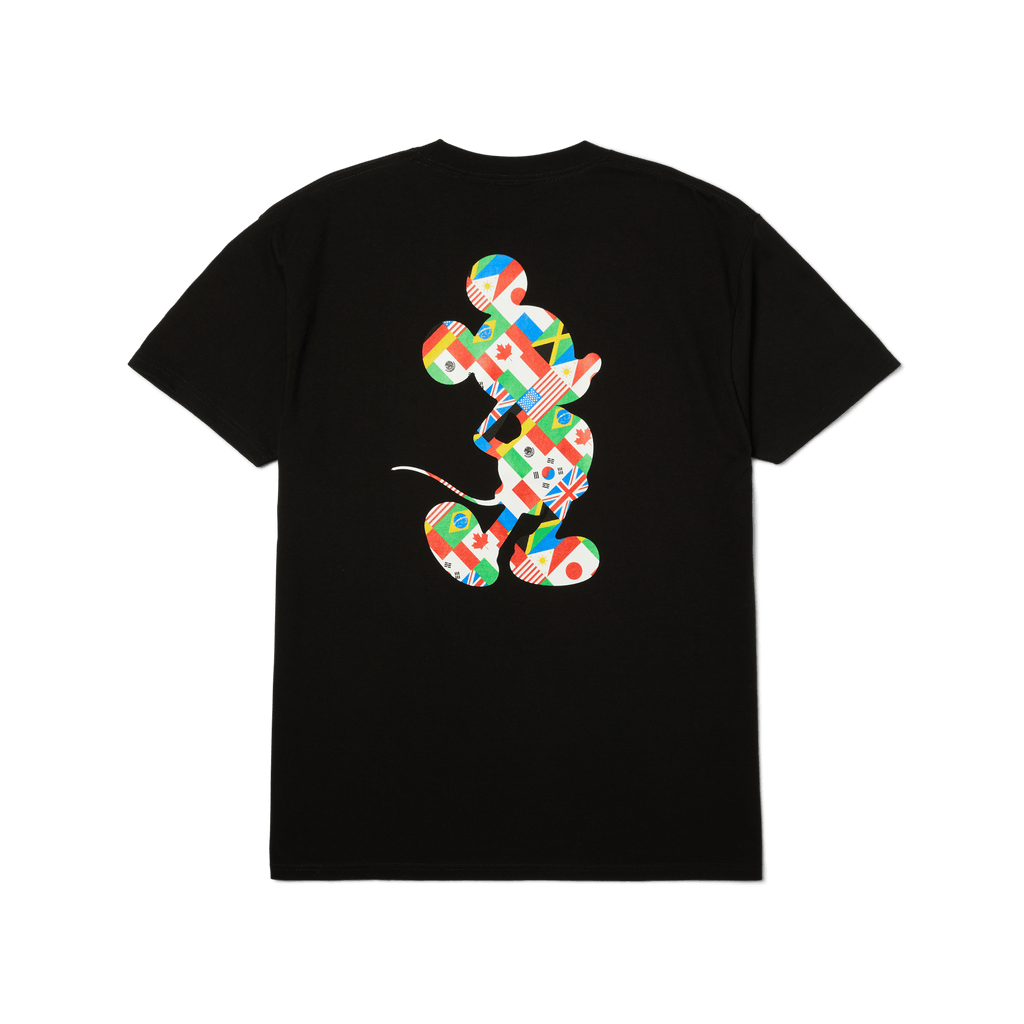 Disney | HUF Mickey World Tour Silhouette T-Shirt | Black front view