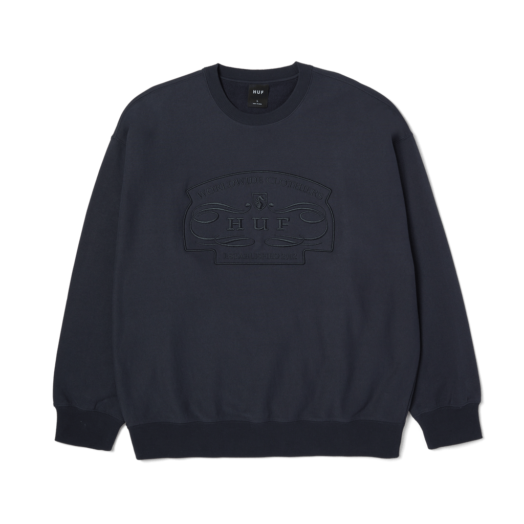 Worldwide Clothiers Crewneck Sweatshirt | Navy front view