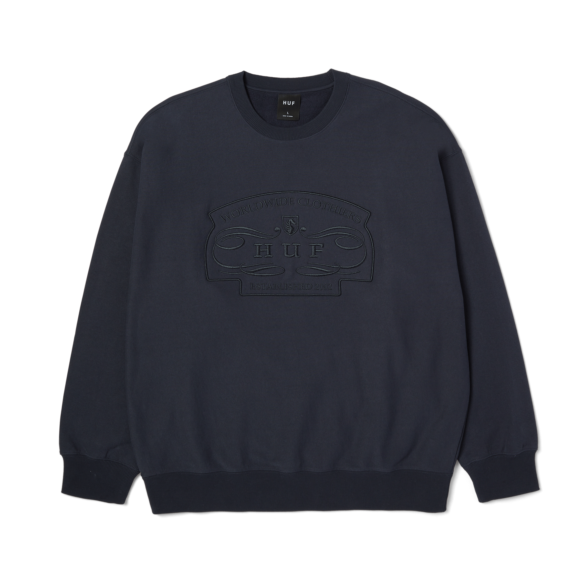 Worldwide Clothiers Crewneck Sweatshirt | Navy front view