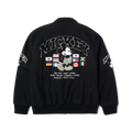 Disney | HUF Mickey Worldwide Tour Varsity Jacket | Navy front view