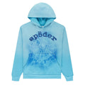 Sp5der OG Web V2 Spray Hoodie Light Blue